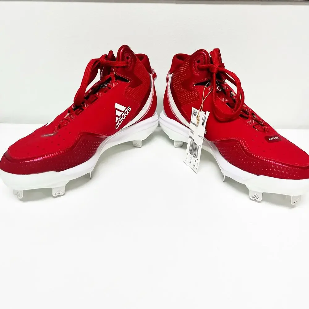 NEW Adidas Icon 7 Mid-Cut Baseball Cleats Shoes Red Mens Size 7